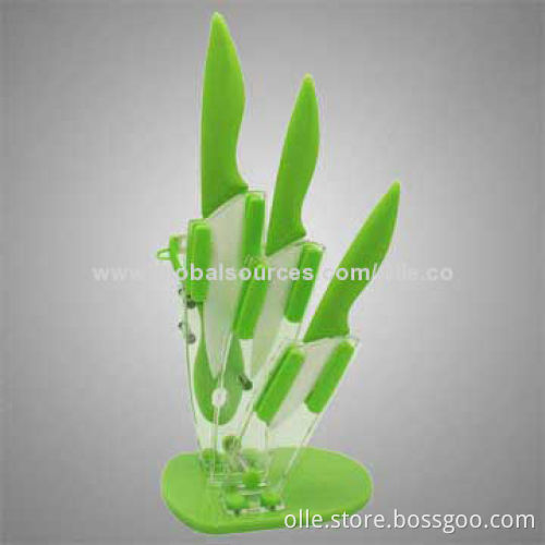 Green Handle Ceramic Knife Set